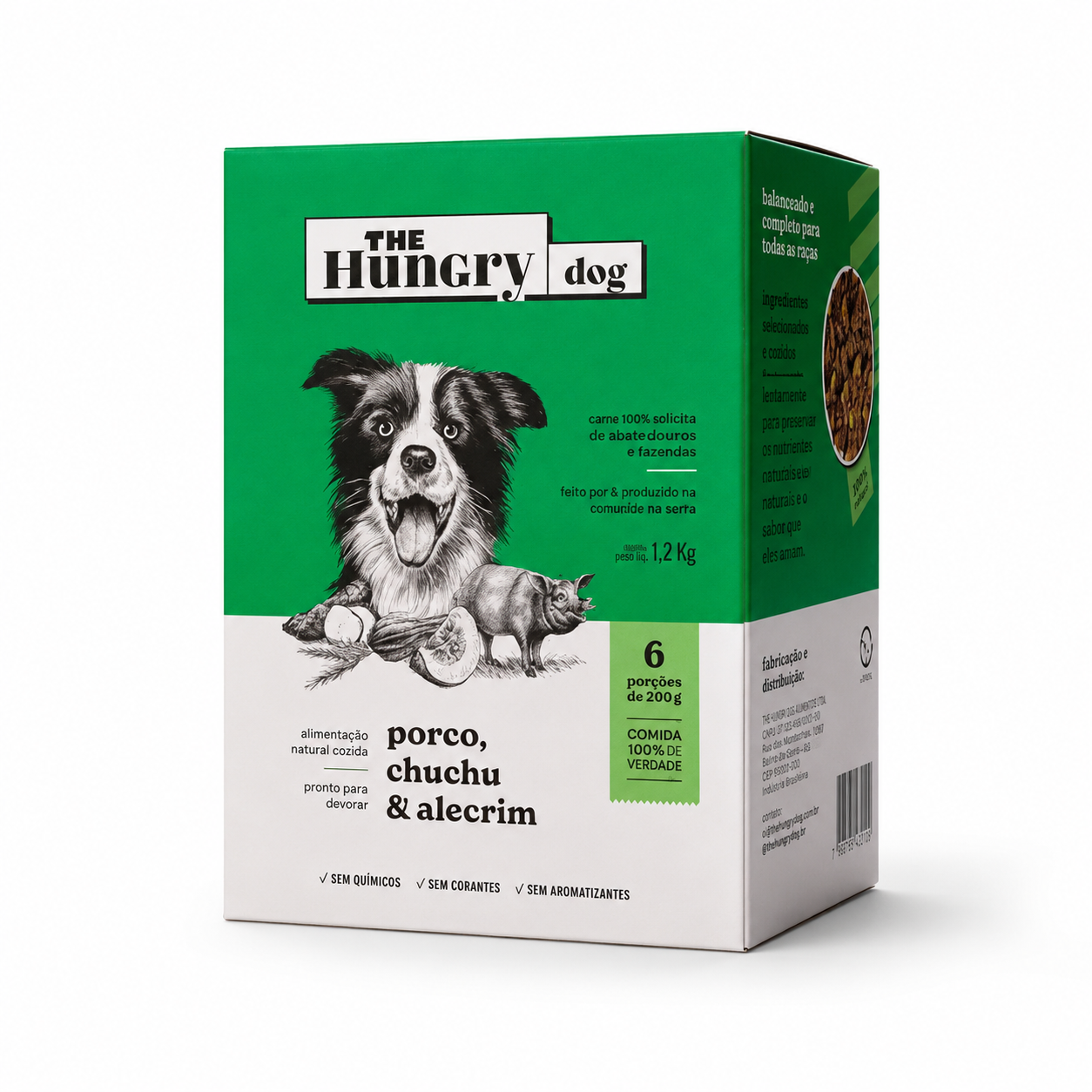 Alimento Natural Para Cães Porco Chuchu & Alecrim 1,2kg