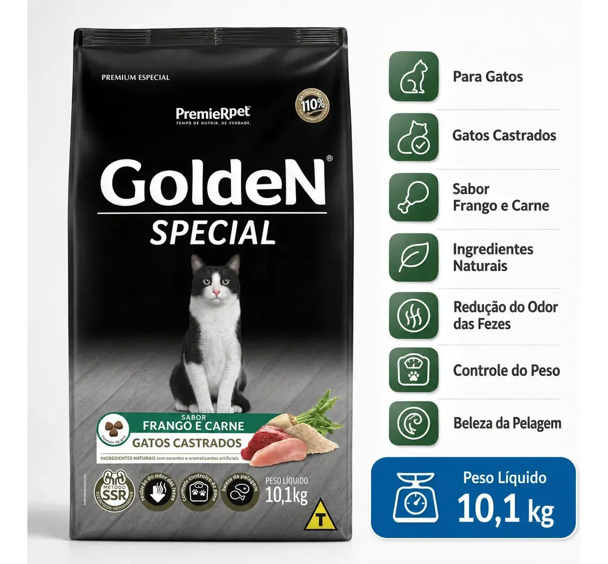 Ração Golden Special P/ Gatos Castrados Todas Raças 10,1kg