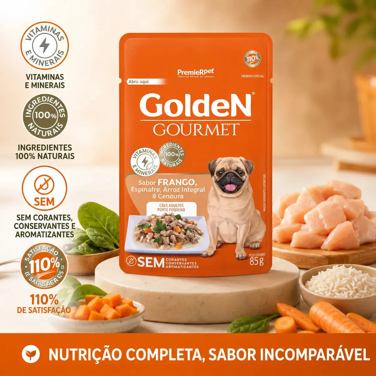 Golden Gourmet P Cães Ad Porte Pequeno Frango 85g