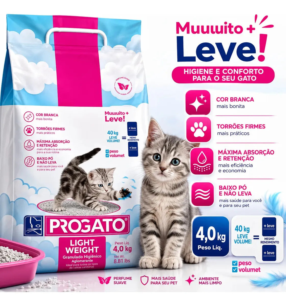 Granulado Higiênico Light Weight Progato 4kg