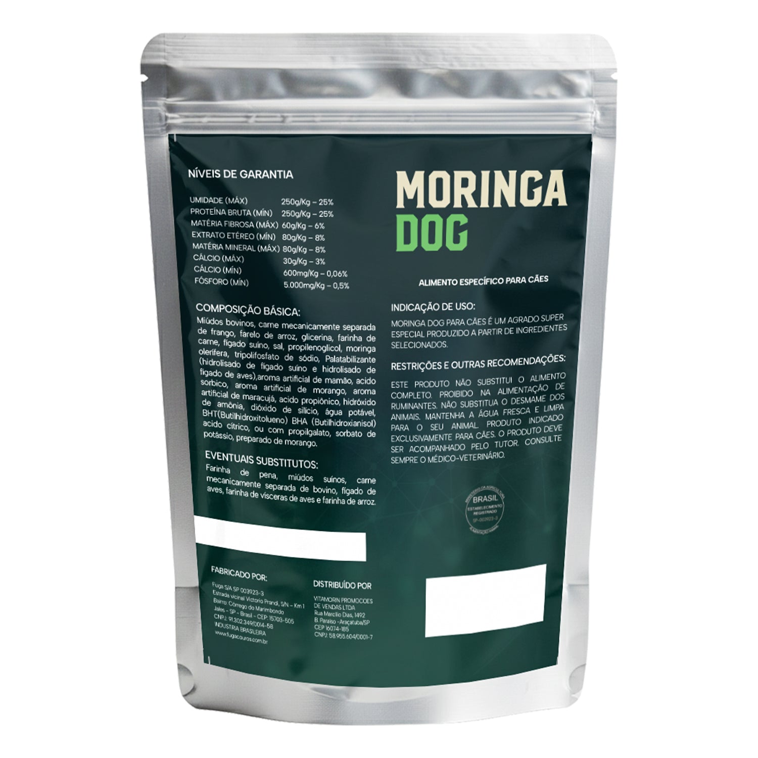 Snack Alimentar Moringa Dog 250g Para Todas as Raças