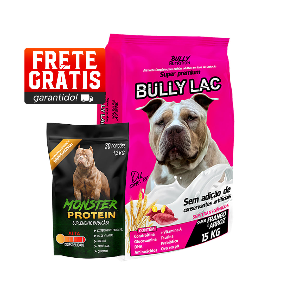 Ração Bully Lac + Suplemento Bully Monster 1.2 Kg Cachorro Forte