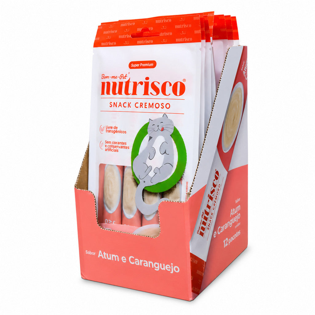 Petiscos Cremoso Nutrisco Para Gatos Sabor Atum E Caranguejo 14g