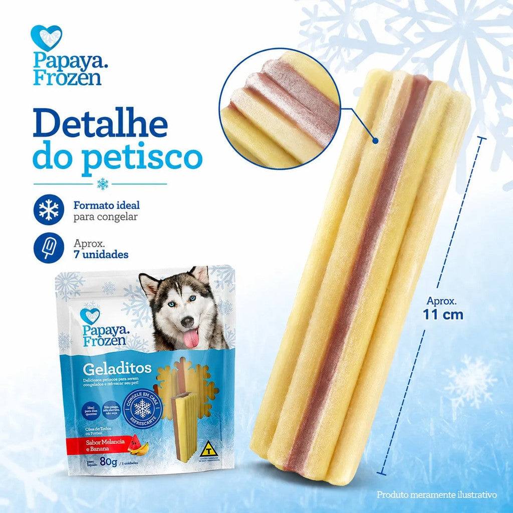 Petisco Papaya Frozen Geladitos Melancia E Banana Cães 80g
