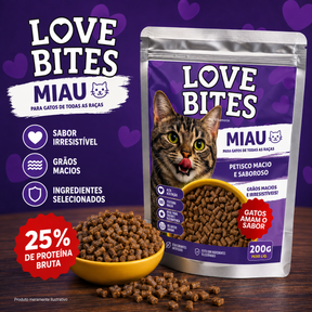 Petisco Para Gatos Love Bites Miau 200g