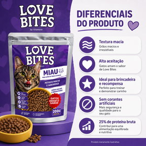 Petisco Para Gatos Love Bites Miau 200g