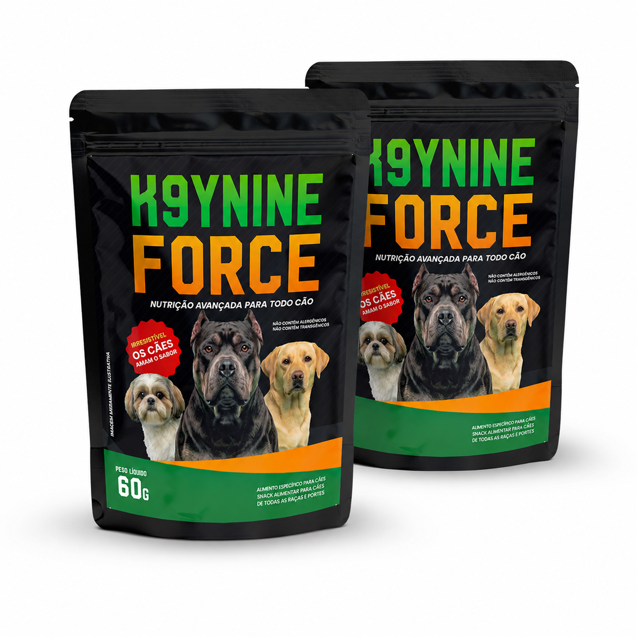 Kit 2 Snacks Alimentar K9ynine Force 60g
