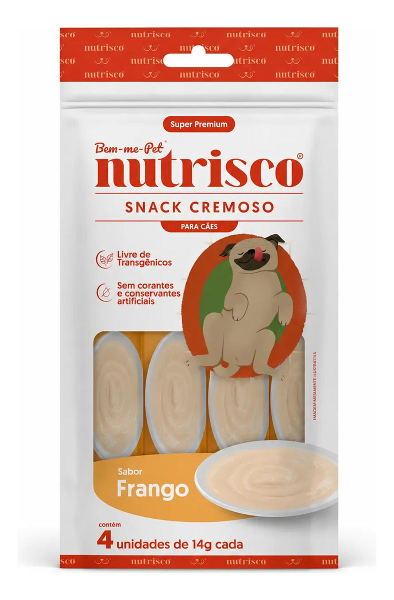 Petiscos Cremoso Nutrisco Para Cães Sabor Frango 14g