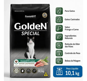 Ração Golden Special P/ Gatos Castrados Todas Raças 10,1kg