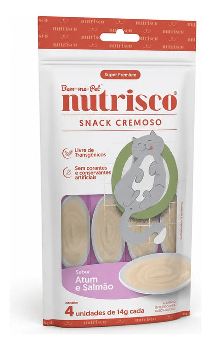 Petiscos Cremoso Nutrisco Para Gatos Sabor Atum E Salmão 14g