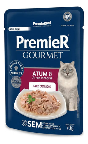 Premier Gourmet Para Gatos Adultos Castrados Atum 70g