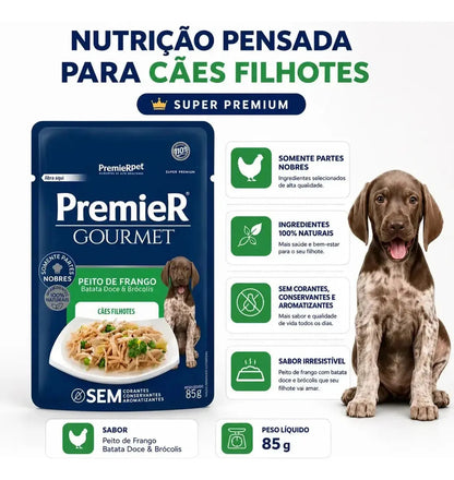 Premier Gourmet Cães Para Filhotes Frango 85g