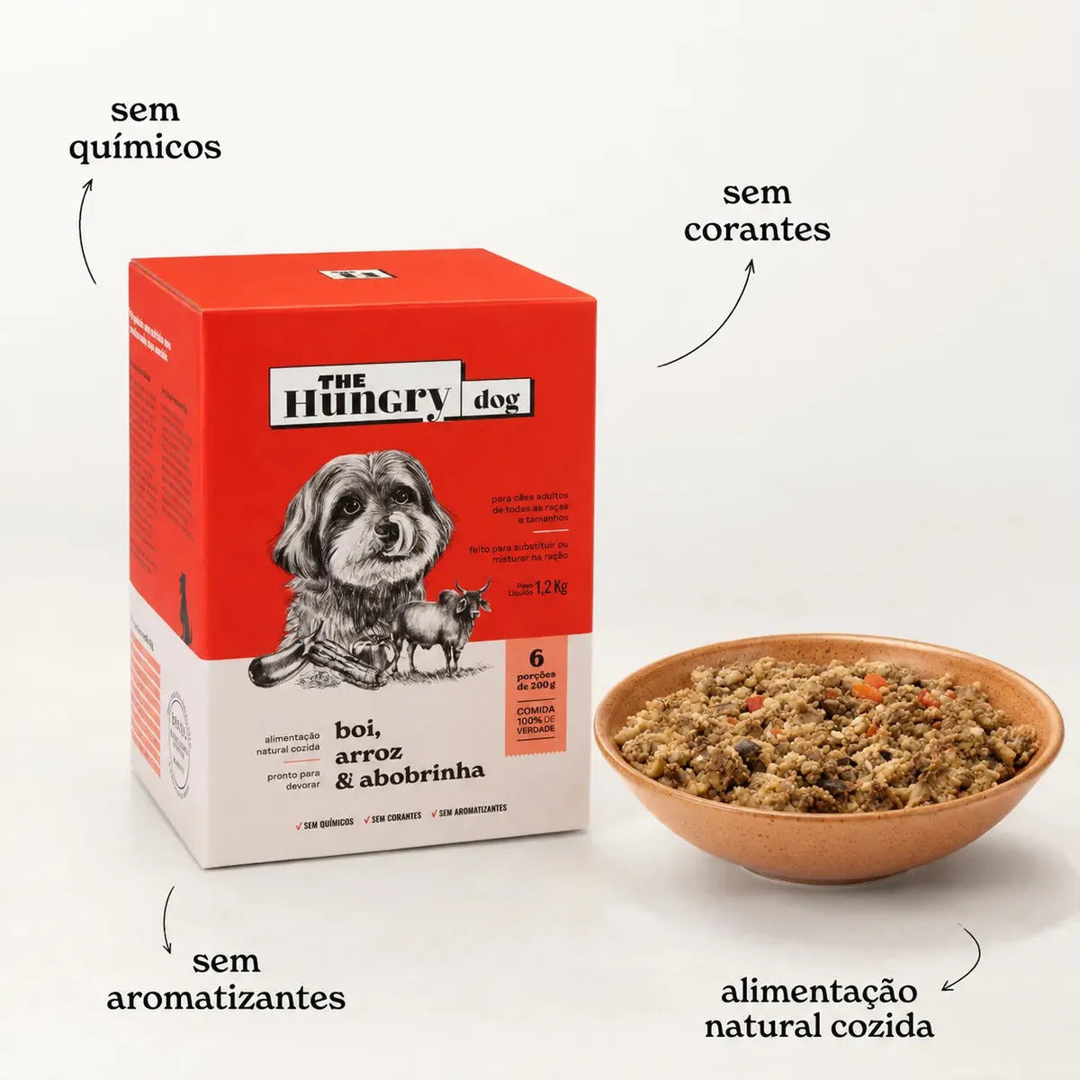 Alimento Natural P/ Cães Sabor Boi, Arroz & Abobrinha 1,2kg
