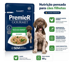 Premier Gourmet Cães Para Filhotes Frango 85g