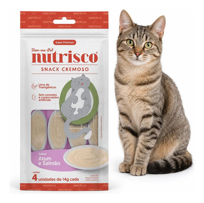 Petiscos Cremoso Nutrisco Para Gatos Sabor Atum E Salmão 14g