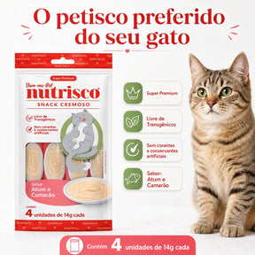Petisco Cremoso Nutrisco Para Gatos Atum E Camarão 56g