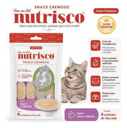Petiscos Cremoso Nutrisco Para Gatos Sabor Atum E Salmão 14g