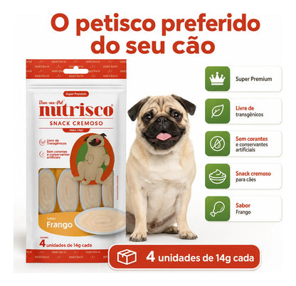 Petiscos Cremoso Nutrisco Para Cães Sabor Frango 14g