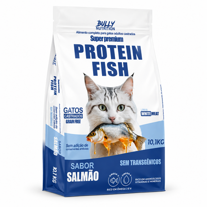 Ração Bully Nutrition Protein Fish Gatos Castrados 10,1kg