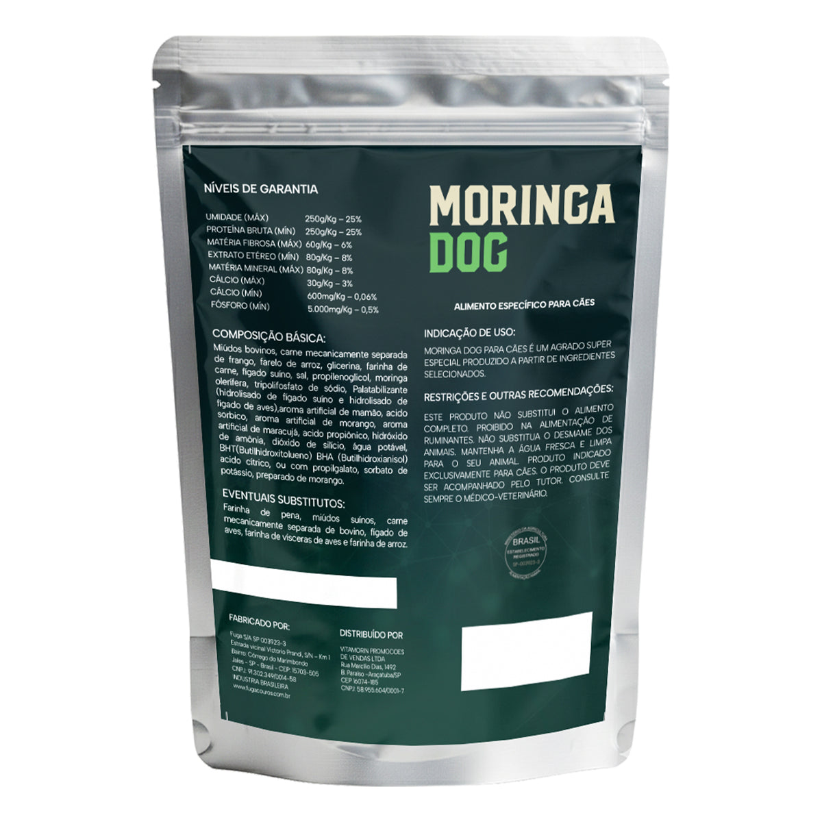 Snack Alimentar Moringa Dog 250g Para Todas as Raças