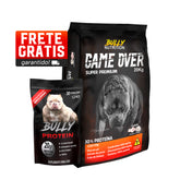 Ração Game Over + Suplemento Bully Protein 1,2 Kg Cachorro Forte