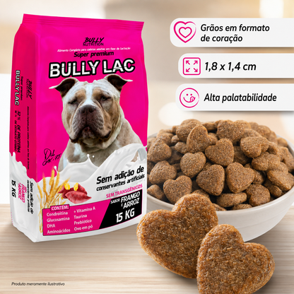Ração Para Cachorros Em Fase de Lactação Bully Lac 15Kg  + Ganhe K9YNINE FORCE 60g