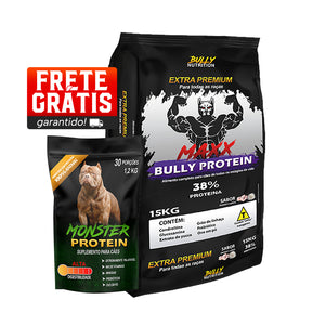 Ração Maxx Bully Protein + Suplemento Bully Monster 1,2 Kg Cachorro Forte