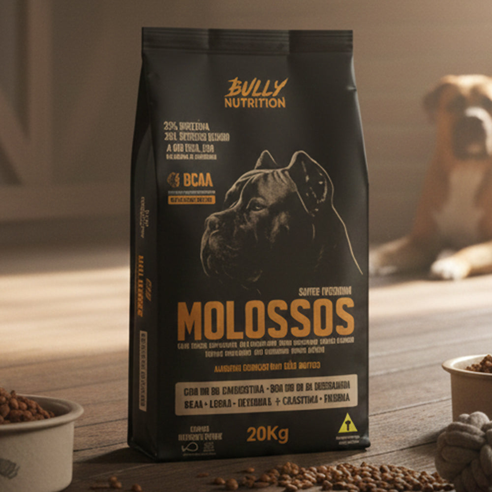 Ração Molossos Super Premium 32% proteína 4.410kcal/kg 20Kg Cachorro Forte Envio Imediato + Ganhe Moringa Dog 60g