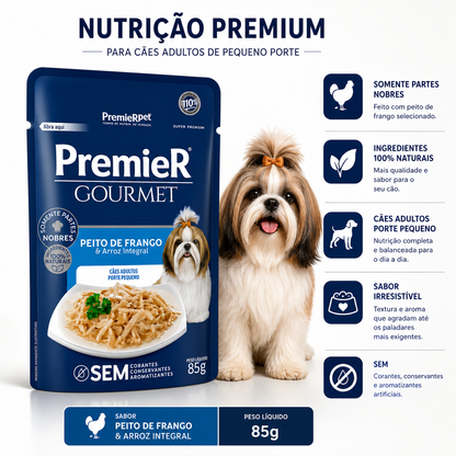 Premier Gourmet P/ Cães Adultos Pequeno Porte Frango 85g