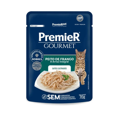 Premier Gourmet Para Gatos Adultos Castrados Frango 70g
