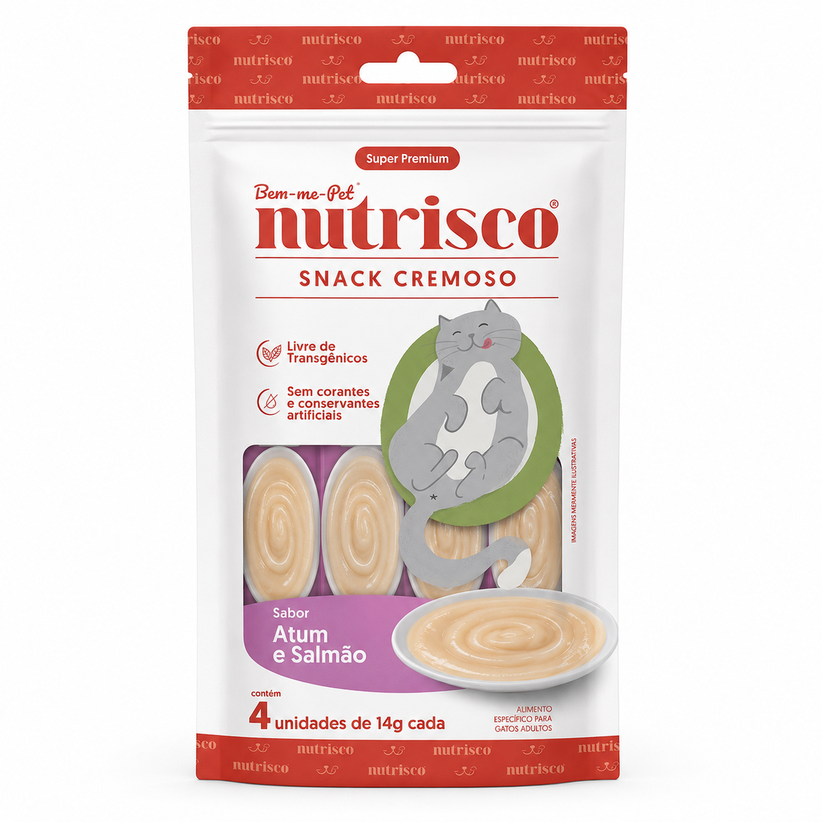 Petiscos Cremoso Nutrisco Para Gatos Sabor Atum E Salmão 14g