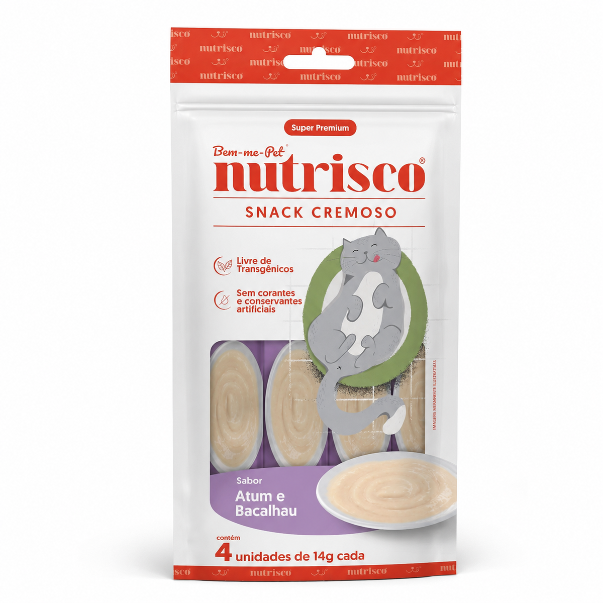 Petisco Cremoso Nutrisco P/ Gatos Sabor Atum E Bacalhau 14g