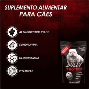 Ração Molossos 20kg + Suplemento Bully Protein 1,2Kg + Ganhe um Moringa Dog 60g