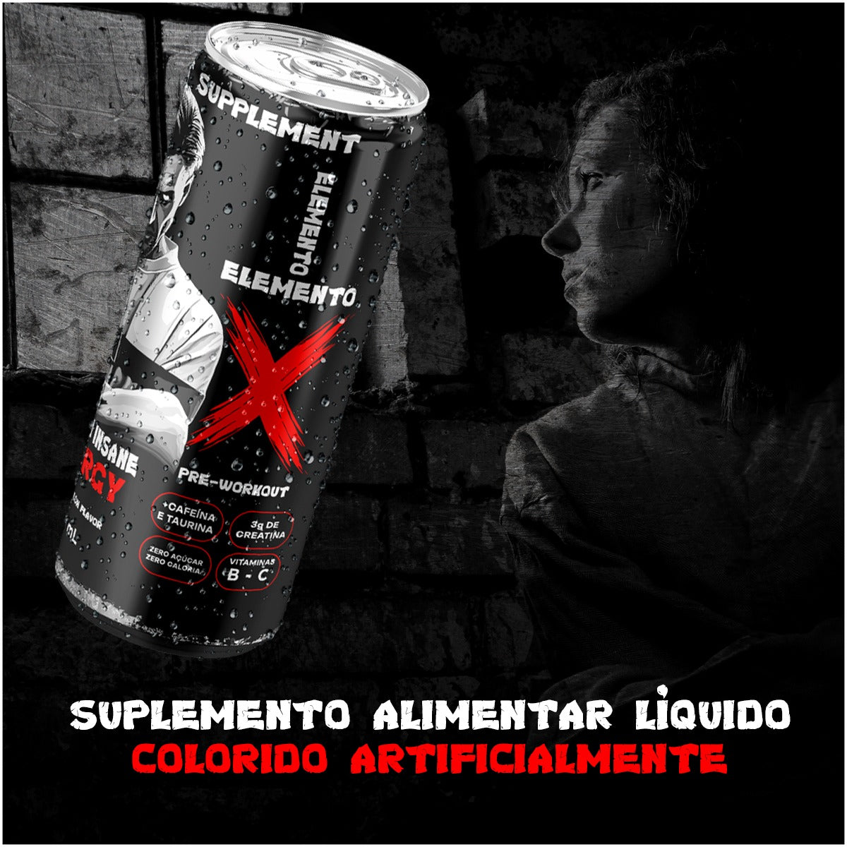 Pré Treino Energético Cafeína, Taurina e Creatina ELEMENTO X