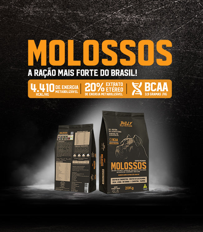 Ração Molossos Super Premium 32% proteína 4.410kcal/kg 20Kg Cachorro Forte + Ganhe Moringa Dog 60g