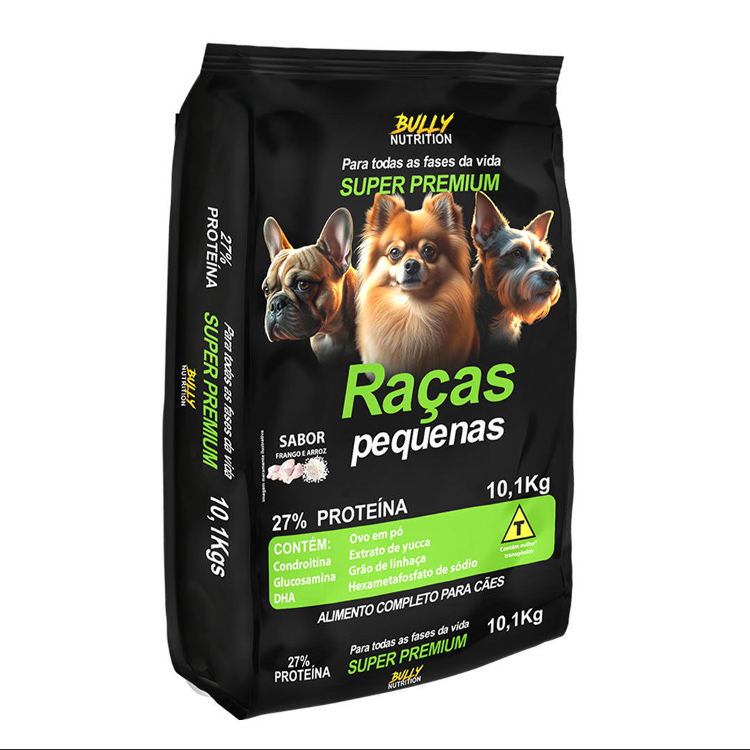 Ração Raças Pequenas + Suplemento Bully Pelo & Derme 900g Cachorro Forte + Ganhe Moringa Dog 60g