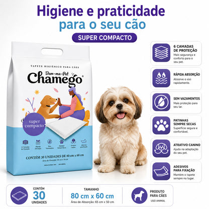 Tapete Higiênico Bem-me-Pet Chamego Para Cães 30Un
