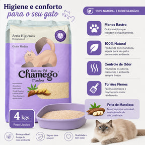 Areia Higiênica de Mandioca Bem-me-Pet Chamego de 4kg