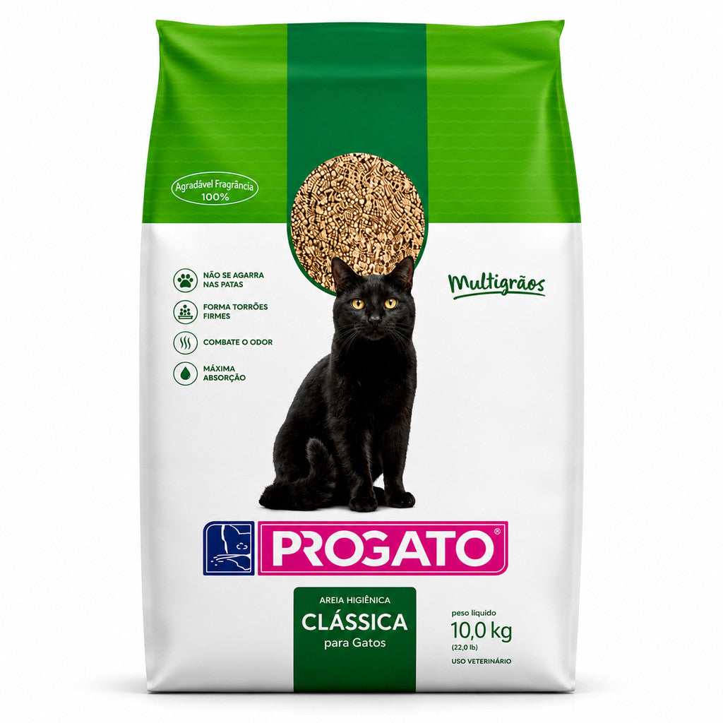 Areia Higiênica Progato Clássica Multigrãos 10kg