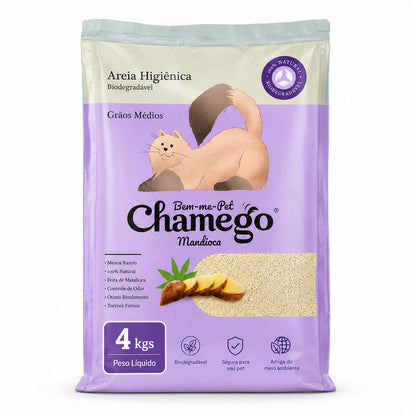 Areia Higiênica de Mandioca Bem-me-Pet Chamego de 4kg