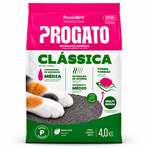 Areia Higiênica ProGatos Clássica Grãos Médios 4Kg