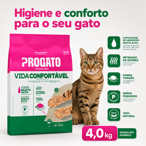 Granulado Higiênico Aglomerado ProGato Vida Confortável 4Kg