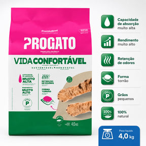 Granulado Higiênico Aglomerado ProGato Vida Confortável 4Kg
