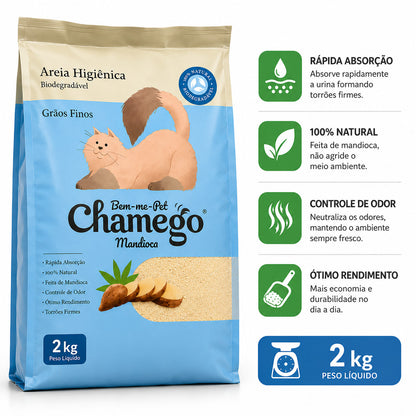 Areia Higiênica de Mandioca Bem-me-Pet Chamego de 2kg