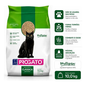 Areia Higiênica Progato Clássica Multigrãos 10kg