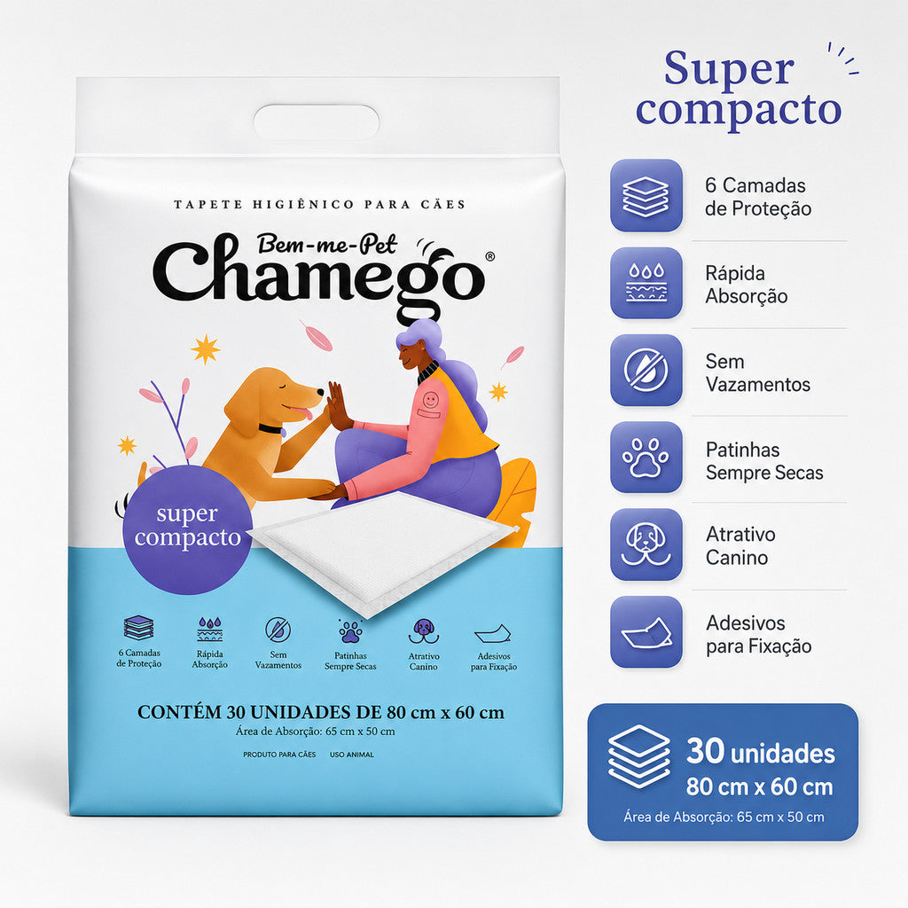 Tapete Higiênico Bem-me-Pet Chamego Para Cães 30Un