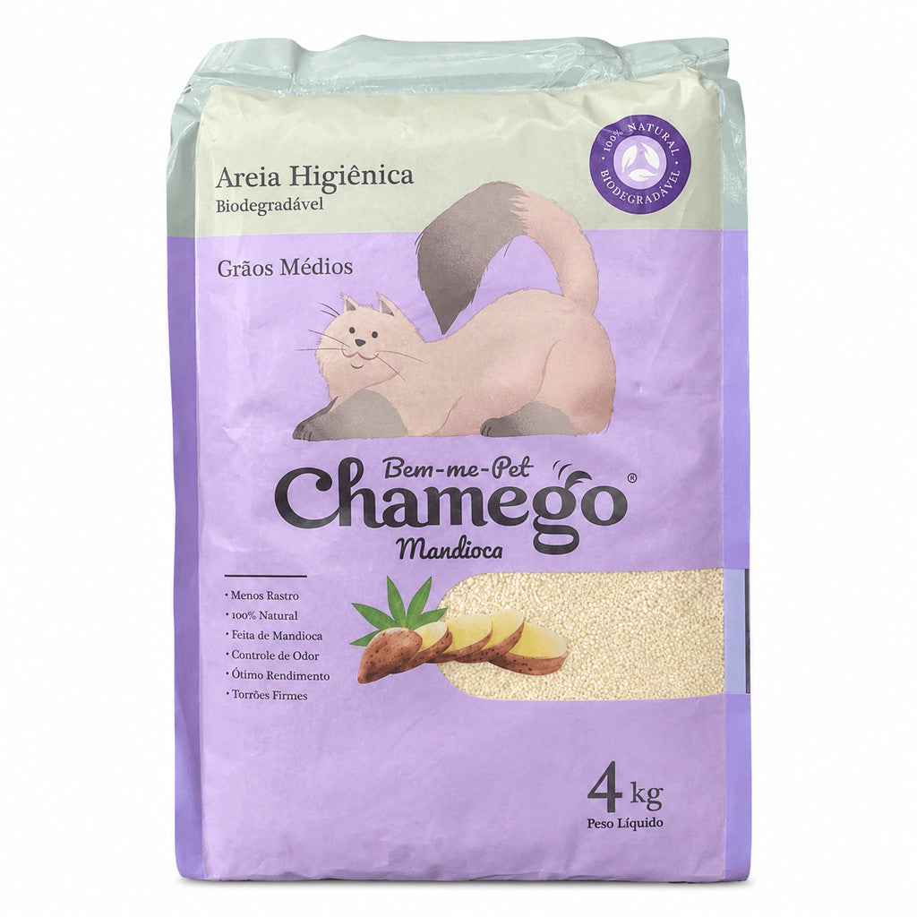 Areia Higiênica de Mandioca Bem-me-Pet Chamego de 4kg