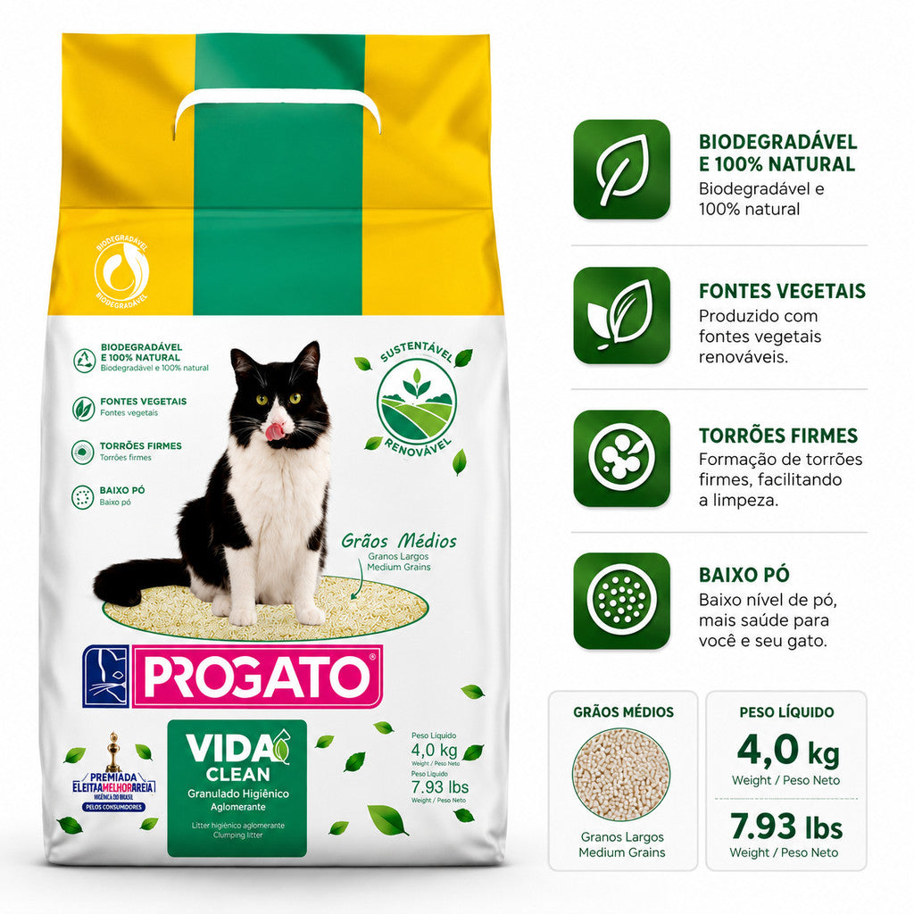 Granulado Higiênico Progato Vida Clean 4kg