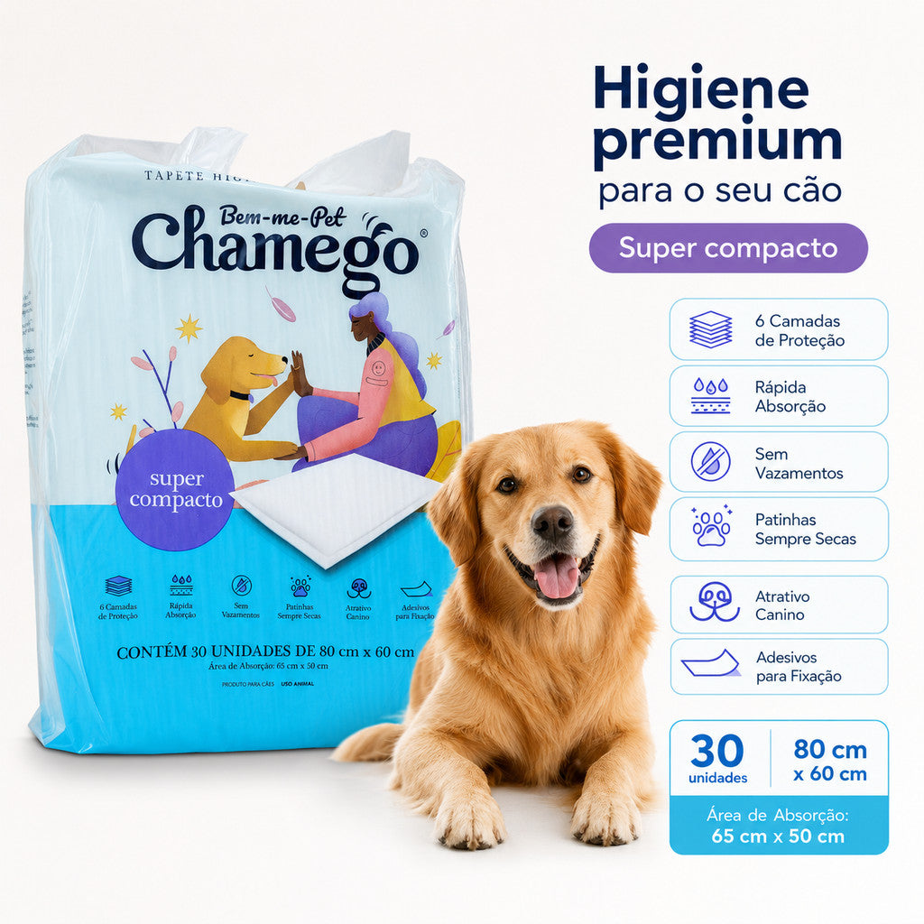 Tapete Higiênico Bem-me-Pet Chamego Para Cães 30Un