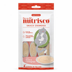 Petiscos Cremoso Nutrisco Para Gatos Sabor Atum E Caranguejo 56g